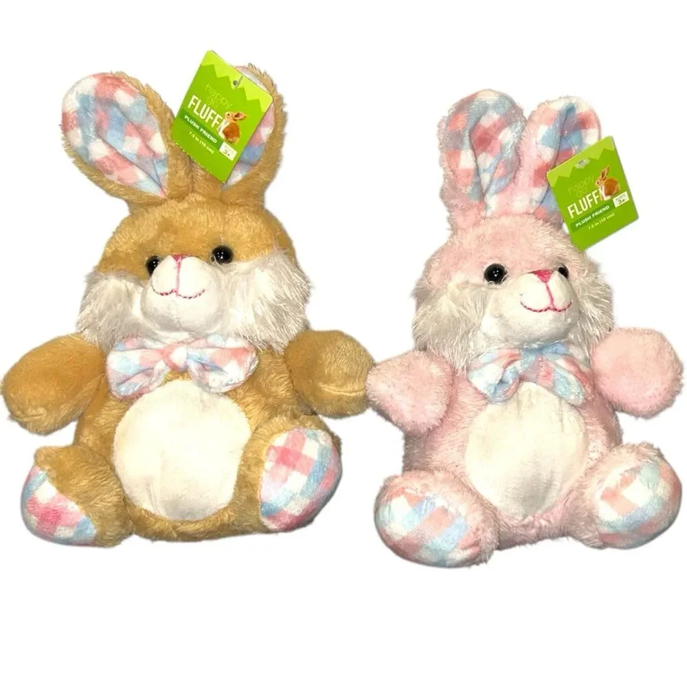 2x Kellytoy Easter Bunny Rabbit Plush Stuffed Animal 7.5